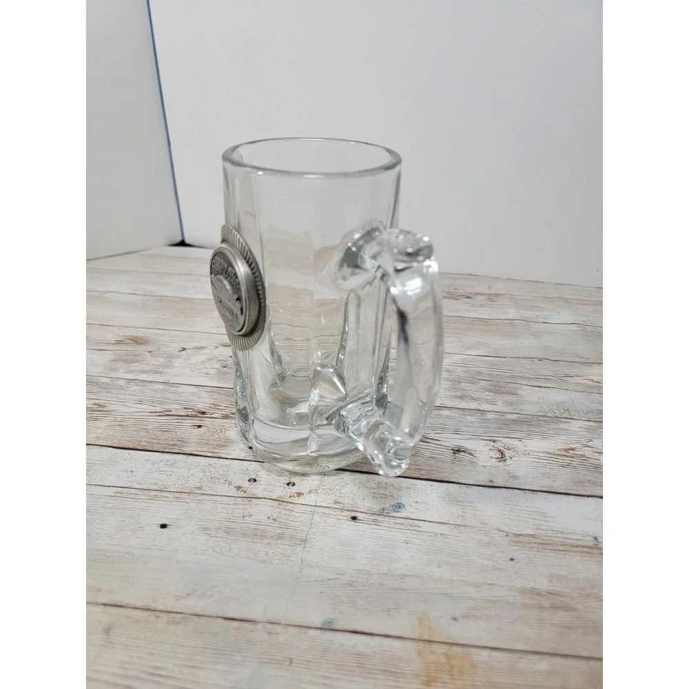 Carnival Legend Cruise Line Fun Ship Glass Beer Stein Mug Pewter Medallion Logo